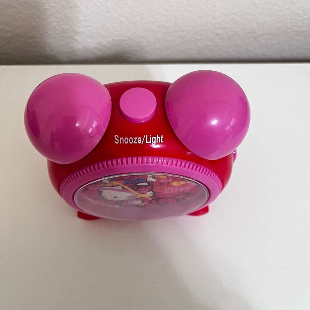 Sanrio Hello Kitty Alarm Clock 2010 Red and Pink Bows - Picture 9 of 14